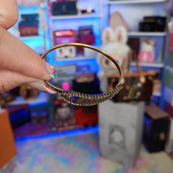 New Unused CHRISTIAN DIOR Gold Crystal J'Adior Bracelet - Picture 3 of 6